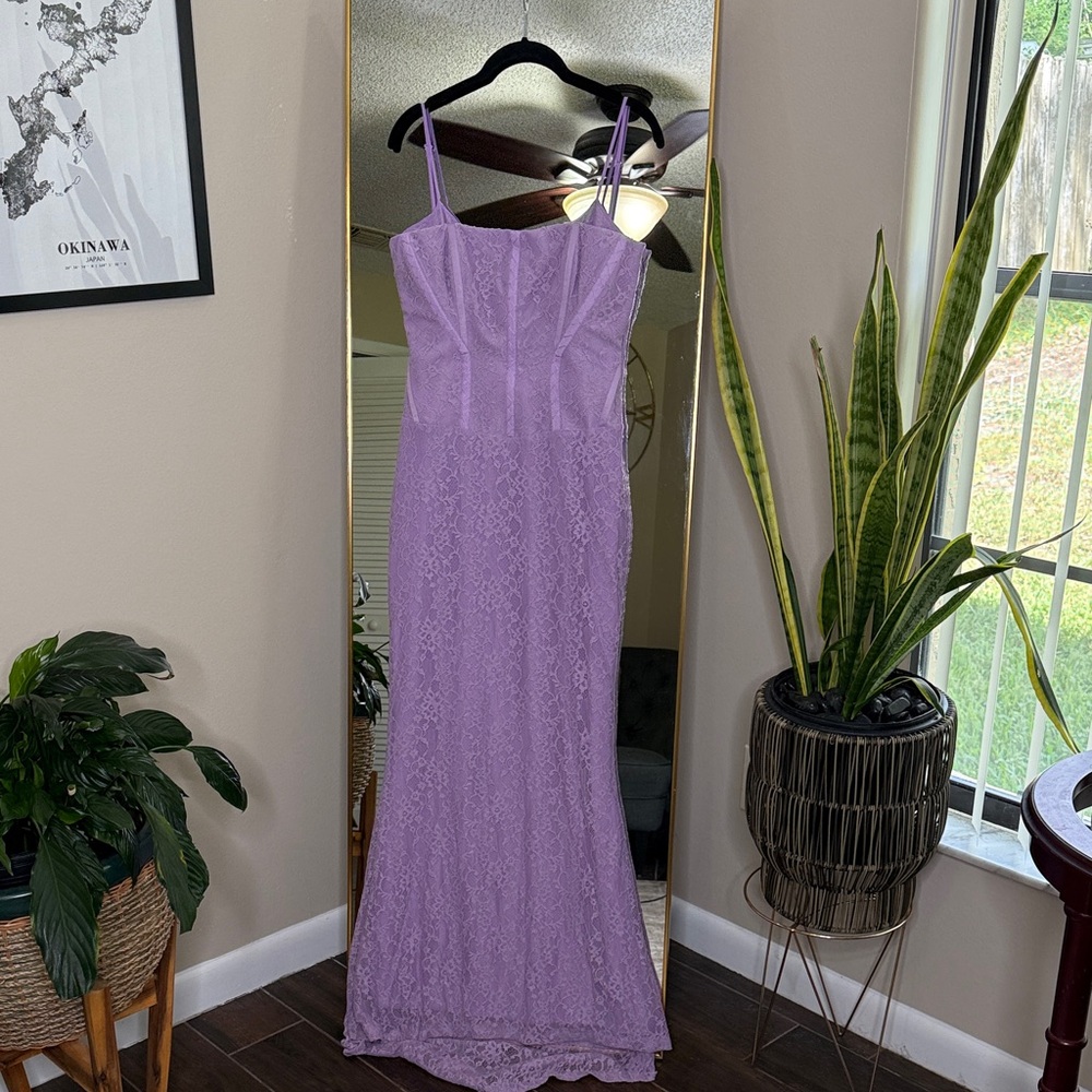 House of CB 'Antonina' orchid lace corset maxi dress - Picture 3 of 6